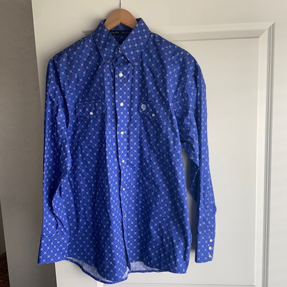 Wrangler George Strait Troubadour collection Blue pearl snap